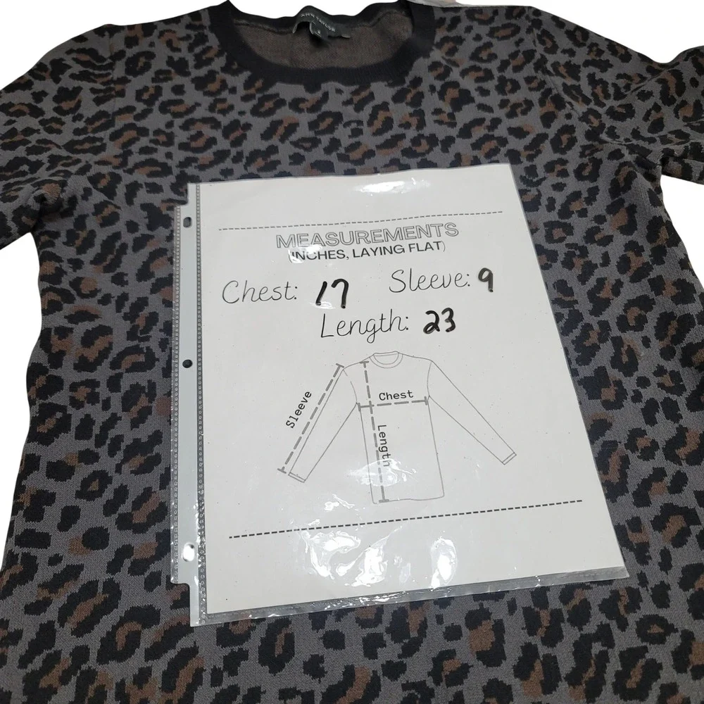 Ann Taylor Leopard Print Short Sleeves Top Sz M Office Soft Chic Timeless Work‎